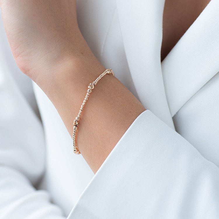 Золотий браслет "Сердечко" б03946 від ювелірного магазину Онікс - 2