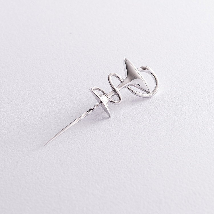 Медицинский значок "Чаша со змеей" в белом золоте зак00351 от ювелирного магазина Оникс