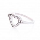Срібний перстень "Серце" (фіаніт) 112160 от ювелирного магазина Оникс