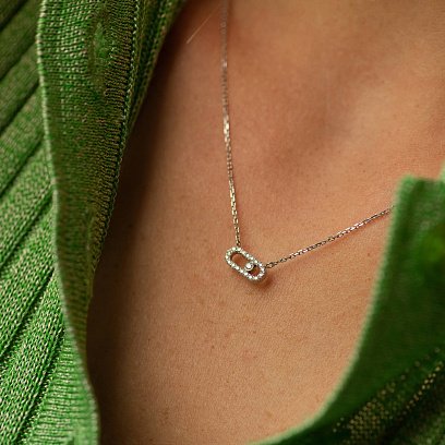 Колье с бриллиантами (белое золото) 735021121 №2