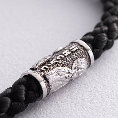 Православный шелковый шнурок с серебряной застежкой 948 №13