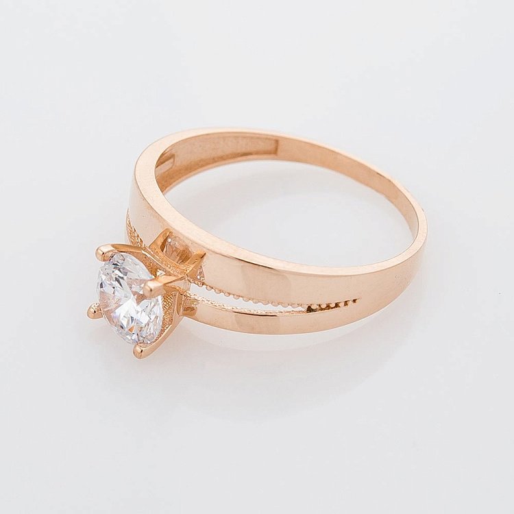 Золота заручальна каблучка (фіаніт) к04901 від ювелірного магазину Онікс - 2