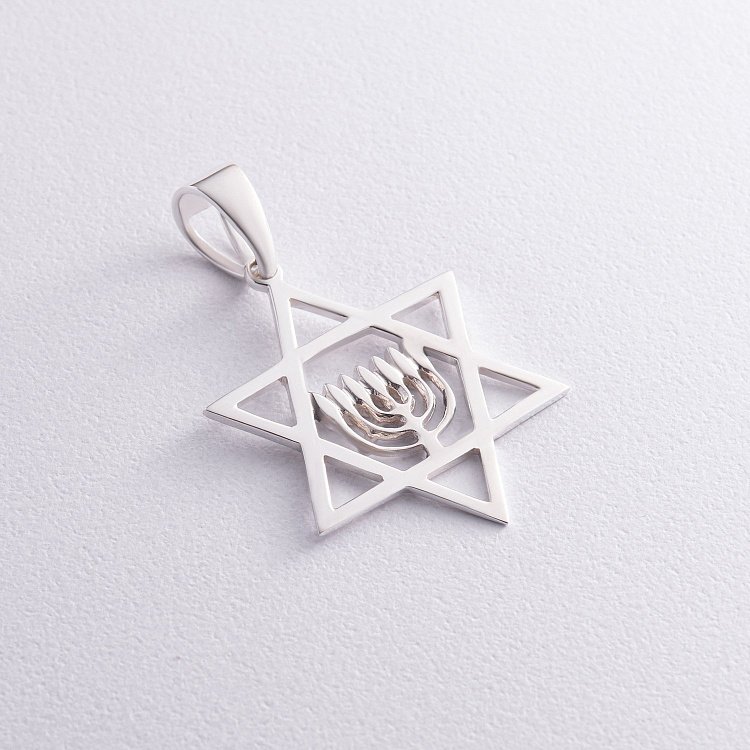 Срібний кулон "Зірка Давида" (фіаніт) 132862 від ювелірного магазину Онікс - 4