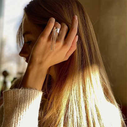 Широкое кольцо "Сатурн" в серебре 112627 №7