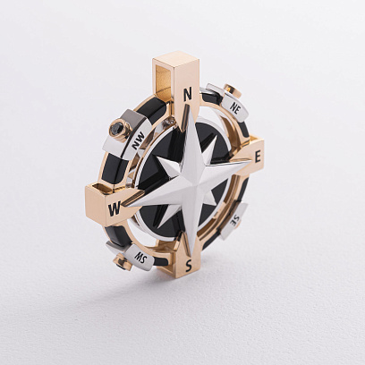 Золотой кулон "Роза Ветров" с бриллиантами 144731122 №4