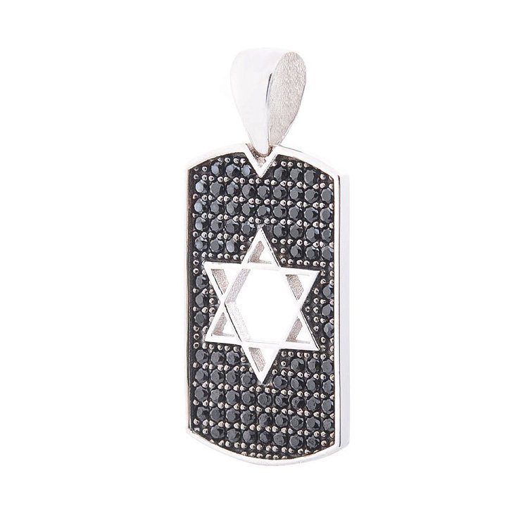 Золотая подвеска "Звезда Давида" с фианитами п03190 от ювелирного магазина Оникс