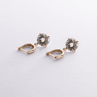 Золоті сережки "Захоплення" з аметистом с08528 №4