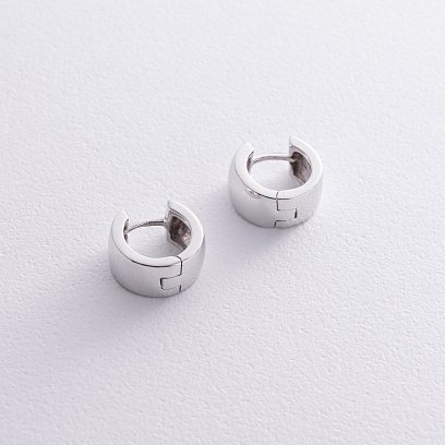 Серьги - кольца в белом золоте с08558 №3