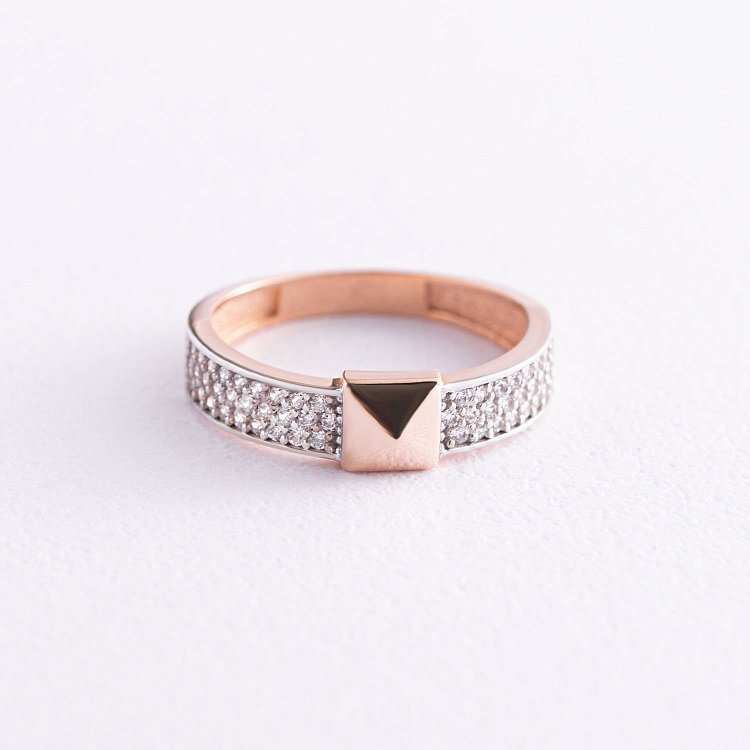 Золота каблучка (фіаніти) к05404 від ювелірного магазину Онікс