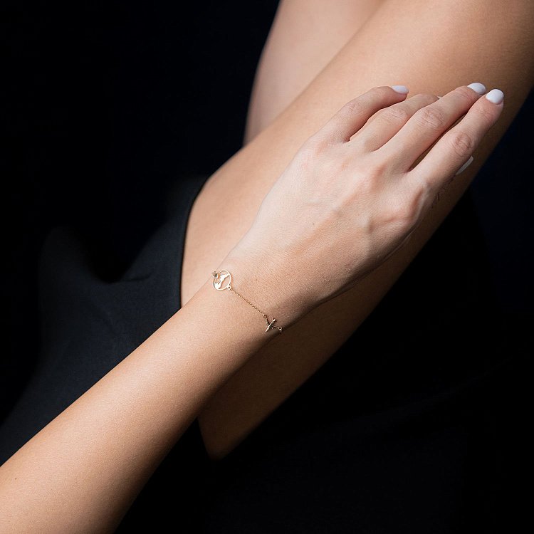 Браслет в желтом золоте "Кругосветное путешествие" б04577 от ювелирного магазина Оникс - 1