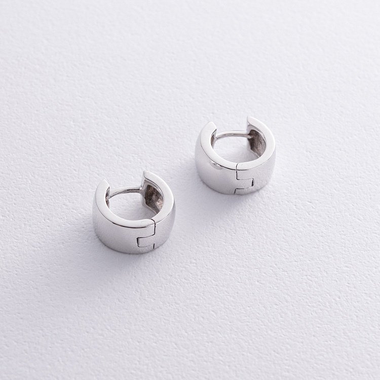 Серьги - кольца в белом золоте с08558 от ювелирного магазина Оникс - 2