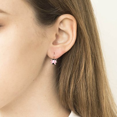 Детские серебряные серьги "Божьи коровки" (эмаль) 121776р №2