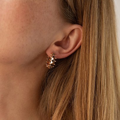 Сережки - кільця в червоному золоті с08482 №3