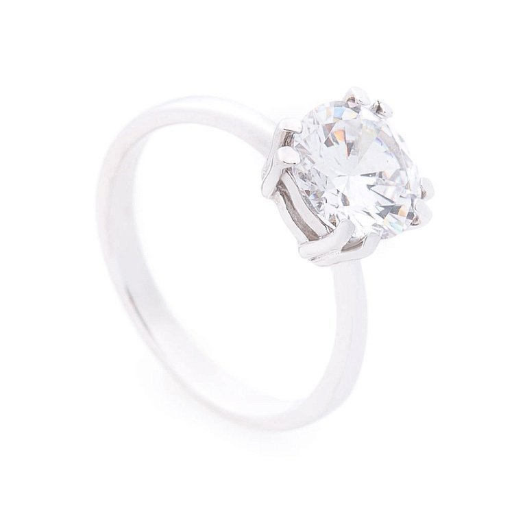 Золотое помолвочное кольцо с фианитом к06178 от ювелирного магазина Оникс