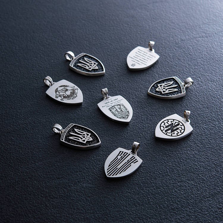 Серебряный кулон "Герб України - Тризуб. Україна понад усе. Индивидуальная гравировка" 133133 от ювелирного магазина Оникс - 29