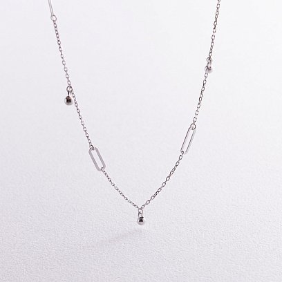 Кольє з кульками у білому золоті кол02385