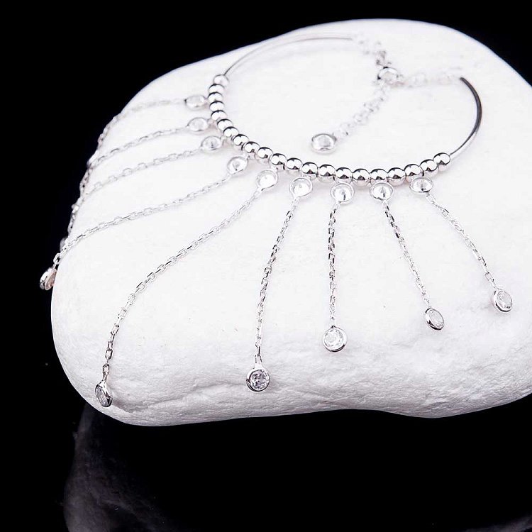 Срібний браслет з фіанітами 14980 від ювелірного магазину Онікс - 1