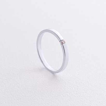 Заручальна золота каблучка з фіанітом к08160