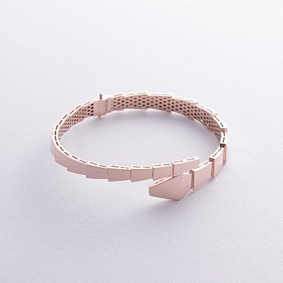 Жесткий браслет "Змея" в красном золоте б05333