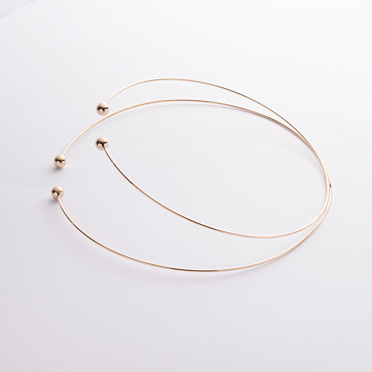 Колье - чокер "Demi" (желтое золото) с шариками кол02614 от ювелирного магазина Оникс - 1