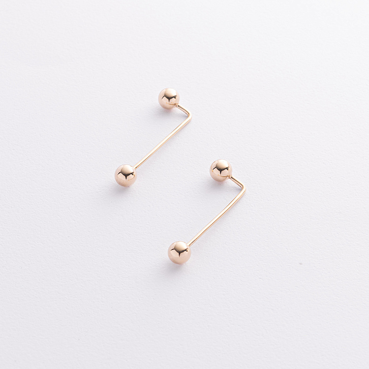 Сережки "Ophelia" з кульками (жовте золото) с09416 від ювелірного магазину Онікс - 1