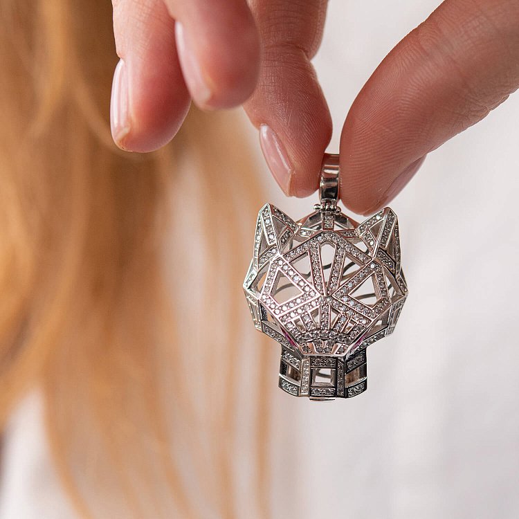 Золотая подвеска "Пантера" с фианитами п03649 от ювелирного магазина Оникс - 3