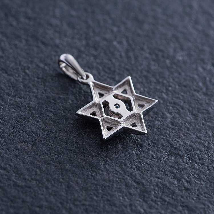 Золота підвіска "Зірка Давида" (фіаніт) п03887 від ювелірного магазину Онікс - 2