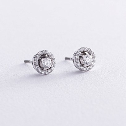 Золоті сережки - пусети 2 в 1 з діамантами 330741121