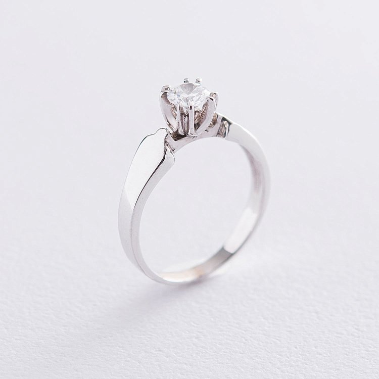 Золотое помолвочное кольцо с фианитом к06171 от ювелирного магазина Оникс - 2