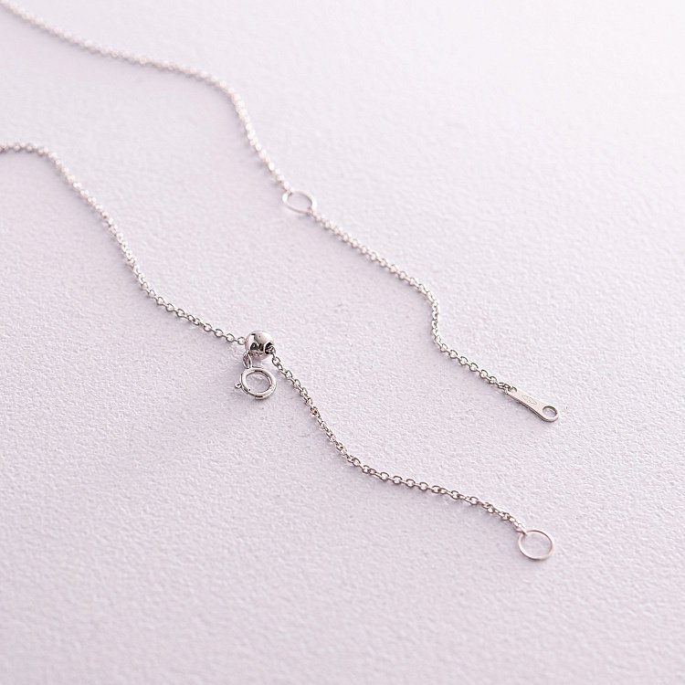 Золоте кольє "Сердечко" з діамантами та сапфірами колб0093ca від ювелірного магазину Онікс - 4