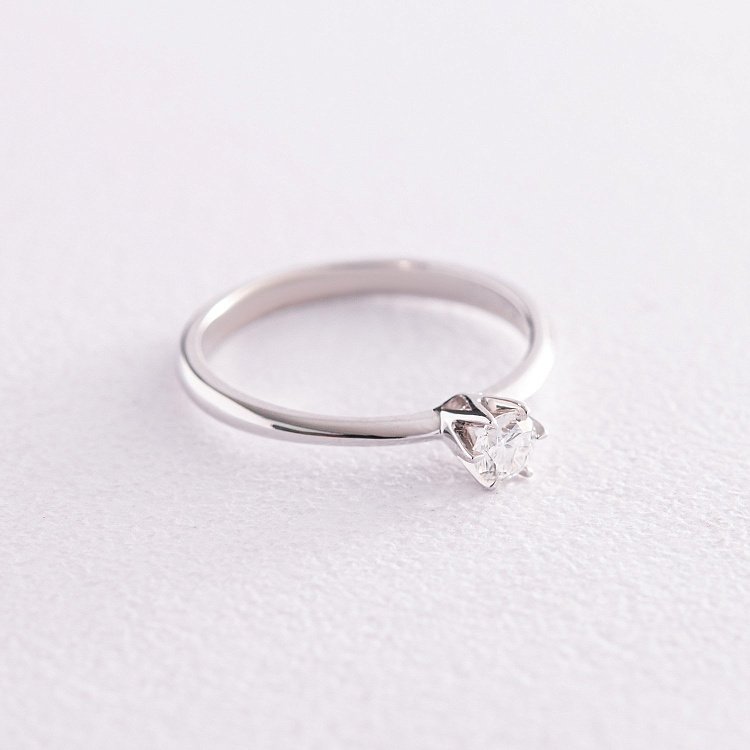 Помолвочное кольцо в белом золоте (бриллиант) кб0194 от ювелирного магазина Оникс - 4