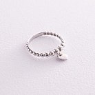 Шариковое кольцо "Сердечко" в белом золоте к07101 от ювелирного магазина Оникс - 2