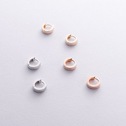 Сережки - кільця в жовтому золоті mini с08822 №3