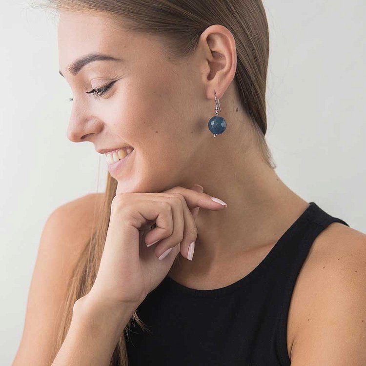 Сережки з агатом 111с7 від ювелірного магазину Онікс