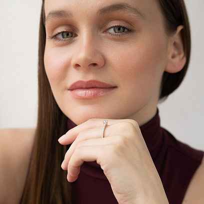 Помолвочное золотое кольцо с бриллиантами кб0607ri №2