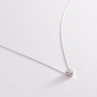 Золотое колье "Сердечко" с бриллиантами колб0078z