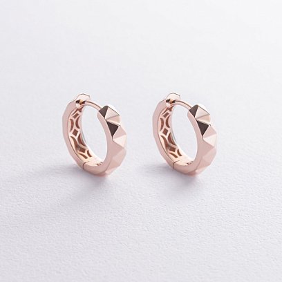 Сережки - кільця "Louise" у червоному золоті с09018