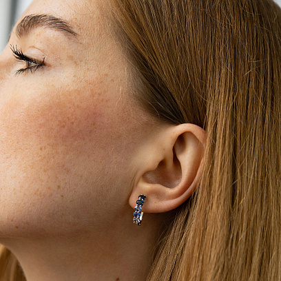 Золотые серьги с сапфирами сб0598sth №6