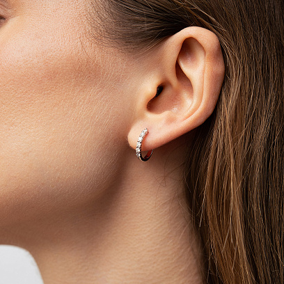 Серьги в белом золоте (бриллианты) сб0708ca №2