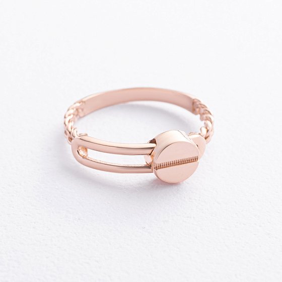 Кольцо "Love" в красном золоте к08505 №5