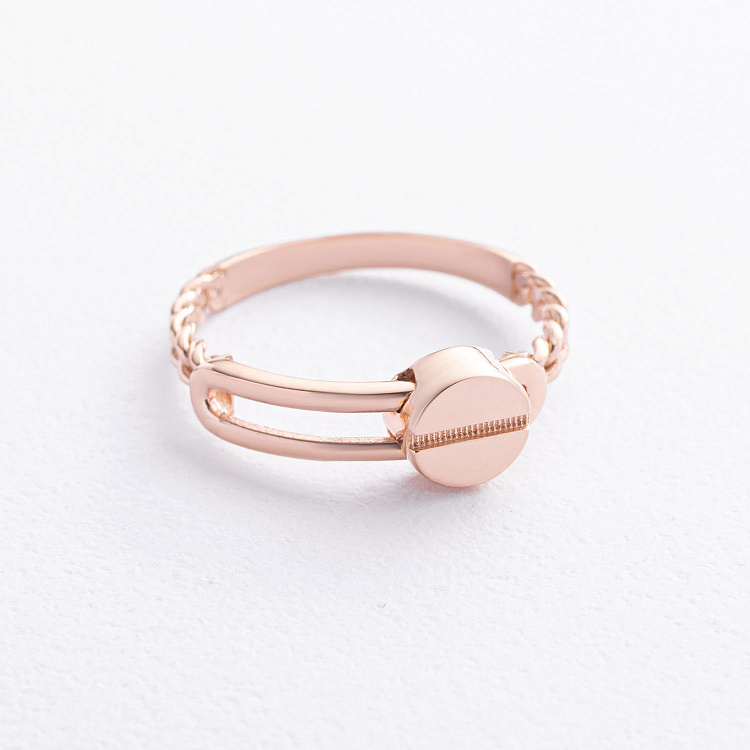 Кольцо "Love" в красном золоте к08505 от ювелирного магазина Оникс - 2