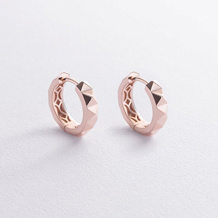 Сережки - кільця "Louise" у червоному золоті с09018 від ювелірного магазину Онікс