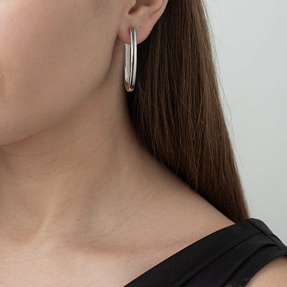 Серебряные серьги на английской застежке 122675 №2