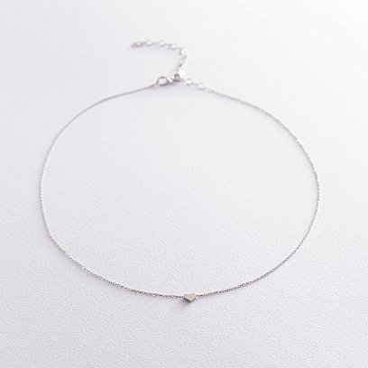 Кольє "Сердечко" в білому золоті  кол01771 №8