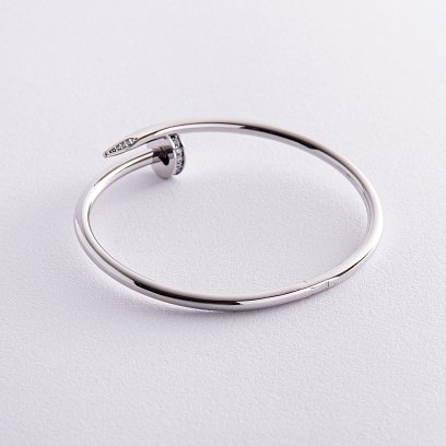 Золотой браслет "Гвоздь" с фианитами б05255 №5