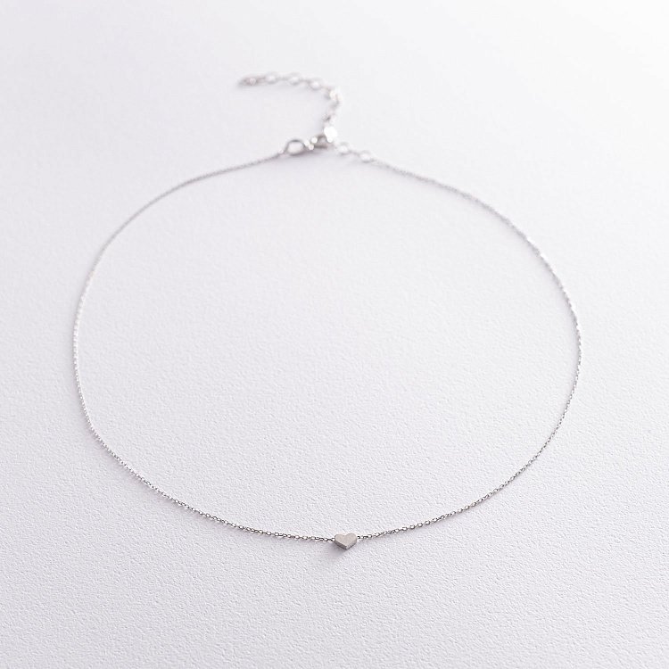 Кольє "Сердечко" в білому золоті  кол01771 від ювелірного магазину Онікс - 9