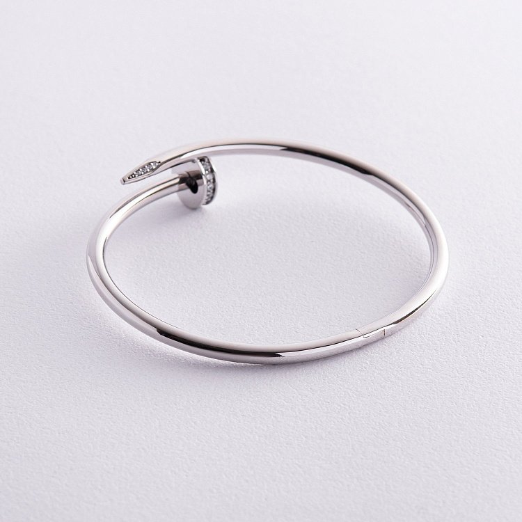 Золотой браслет "Гвоздь" с фианитами б05255 от ювелирного магазина Оникс - 4