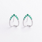 Сережки - пусети в білому золоті (діаманти, смарагди) сб0706ca от ювелирного магазина Оникс