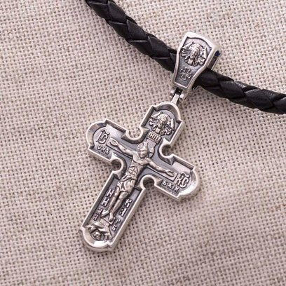 Срібний хрест з розп'яттям (чорніння) 132565 №6