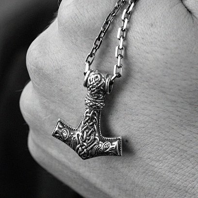 Срібна підвіска "Молот Тора" 132748 №5